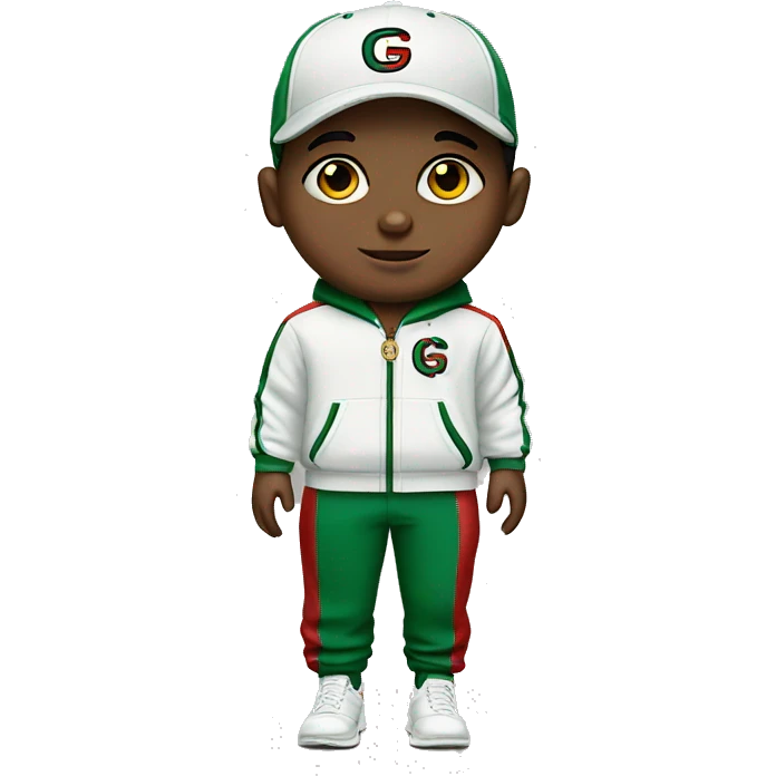 boy with nike tracksuit and gucci cap emoji