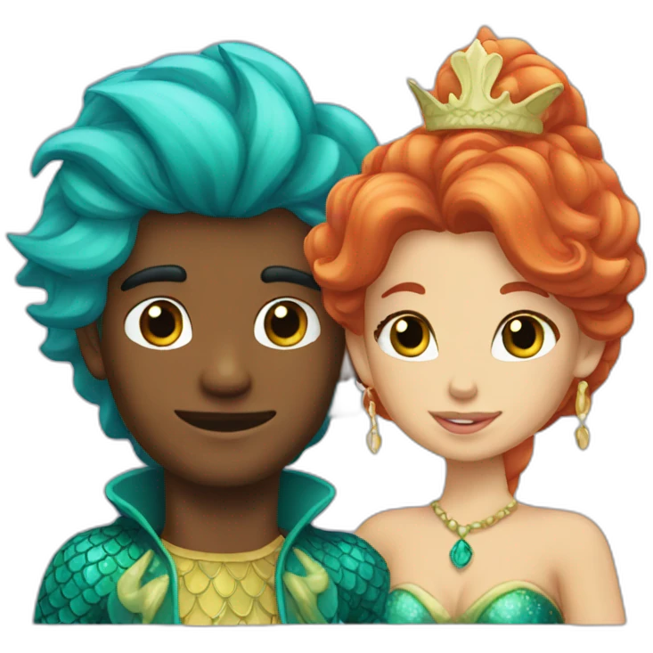 Mermaid and prince  emoji