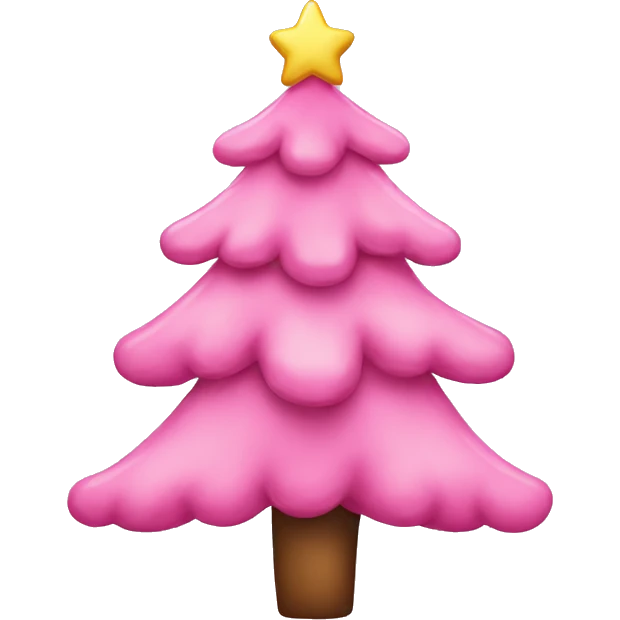 Pink cute Christmas tree emoji