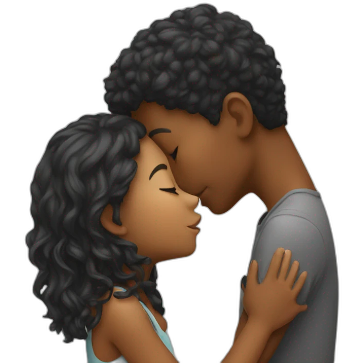 Boy kissing a girl  emoji