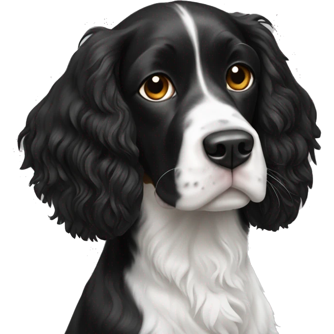 Black and white springer spaniel emoji