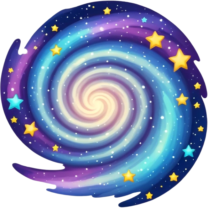 milky way galaxy with swirling stars and cosmic colors emoji