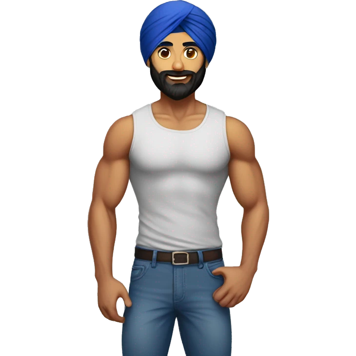 Sikh guy wearing a shirt muscular body emoji