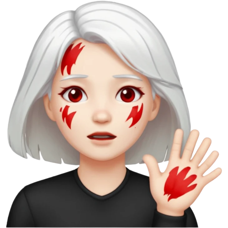 slapping face female white hair emoji