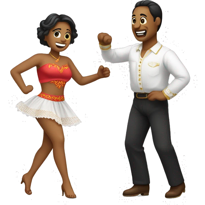 Pareja bailando cueca chilena emoji