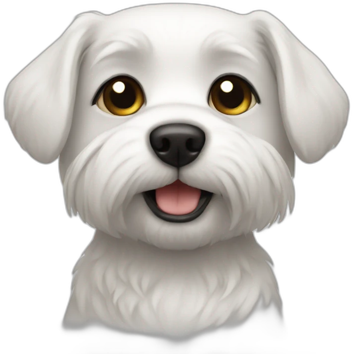 A WHITE SMALL DOG CALLED SOUP WITH BLACK EYES emoji