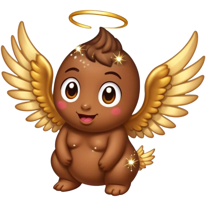 generate a poop with wings and sparkles emoji