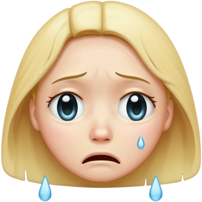 crying face emoji, single tear, sad expression emoji