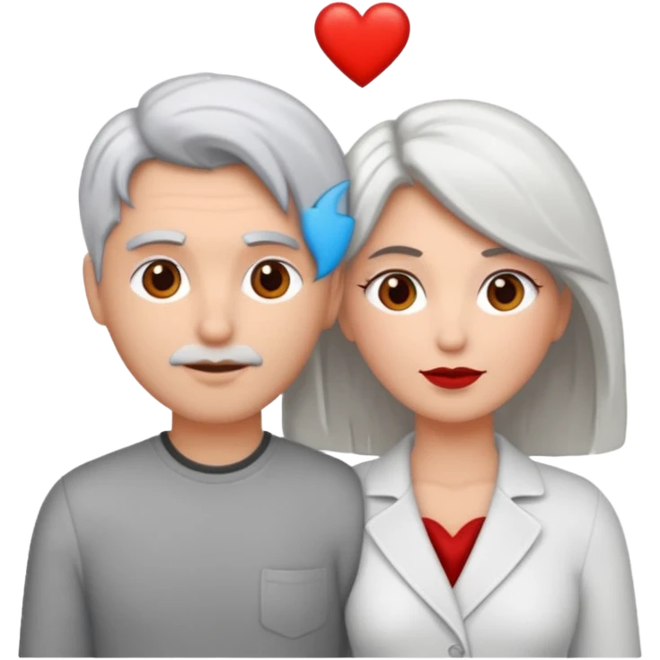 bonjour,
peux-tu générer un émoji d'un couple hétérosexuel, composé d'une femme blanche ayant les cheveux gris clair, accolée à un homme blanc avec les cheveux brun, le tout avec un cœur entre les 2 pour les lier
merci emoji