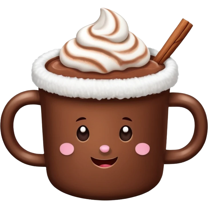 cup of hot cocoa with some marshmallow emoji