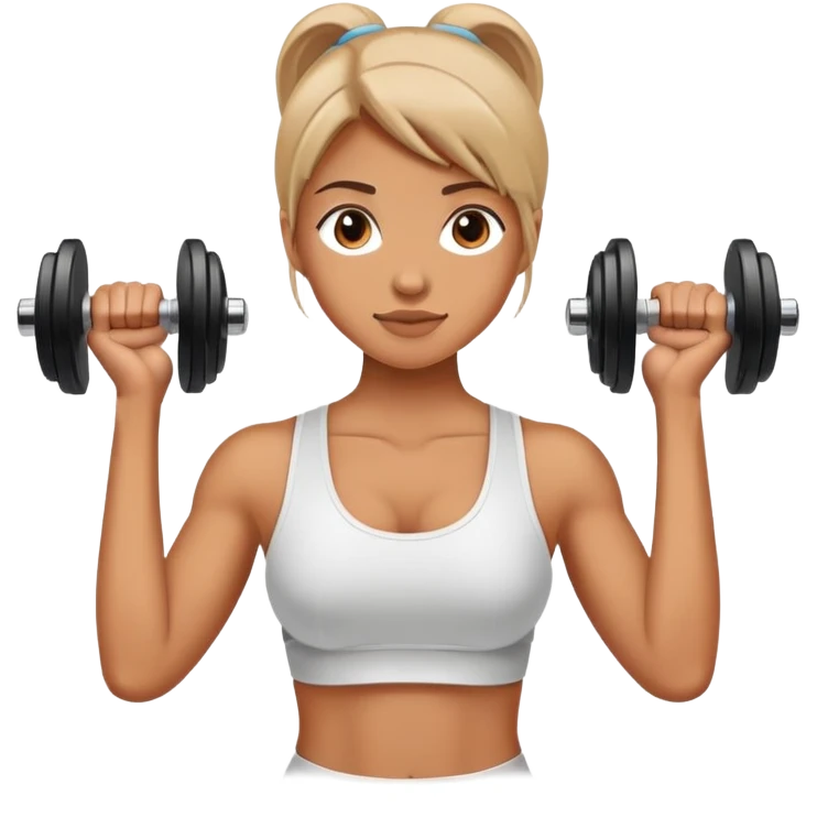 girl lifting a dumbbell emoji