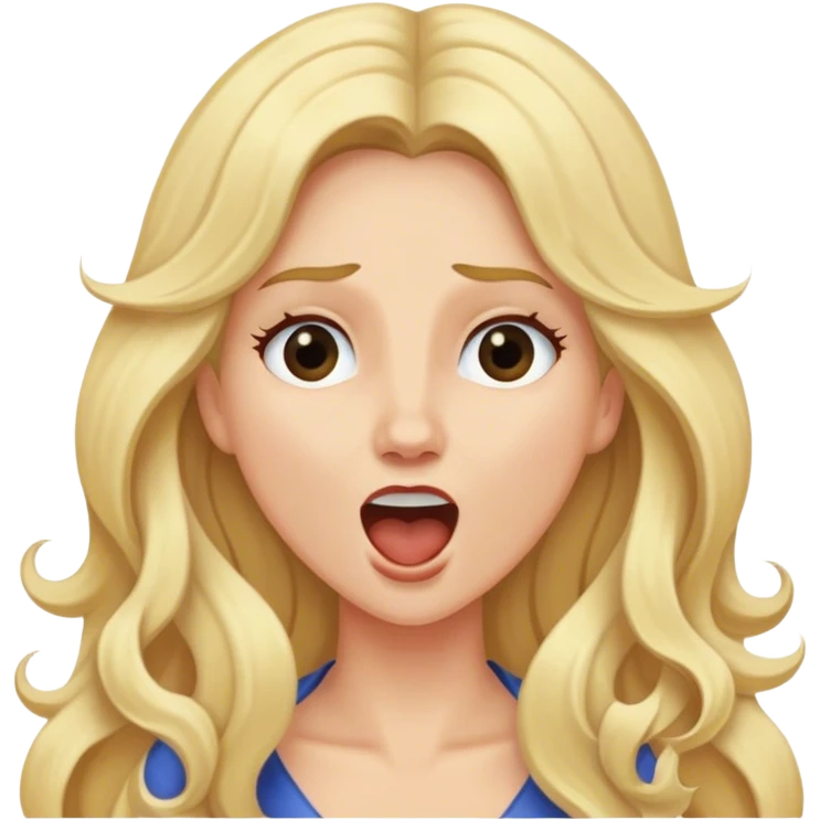 blond woman with long slightly wavy hair belting out a ballad emoji