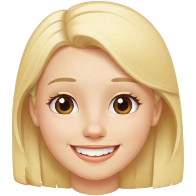 blonde girl with a smile with unbrows and a beard  emoji