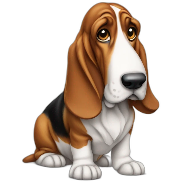 Dog basset hound full-height emoji