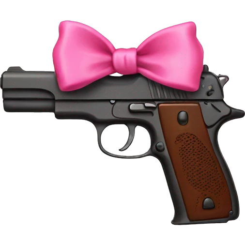 gun with pink bow on it emoji