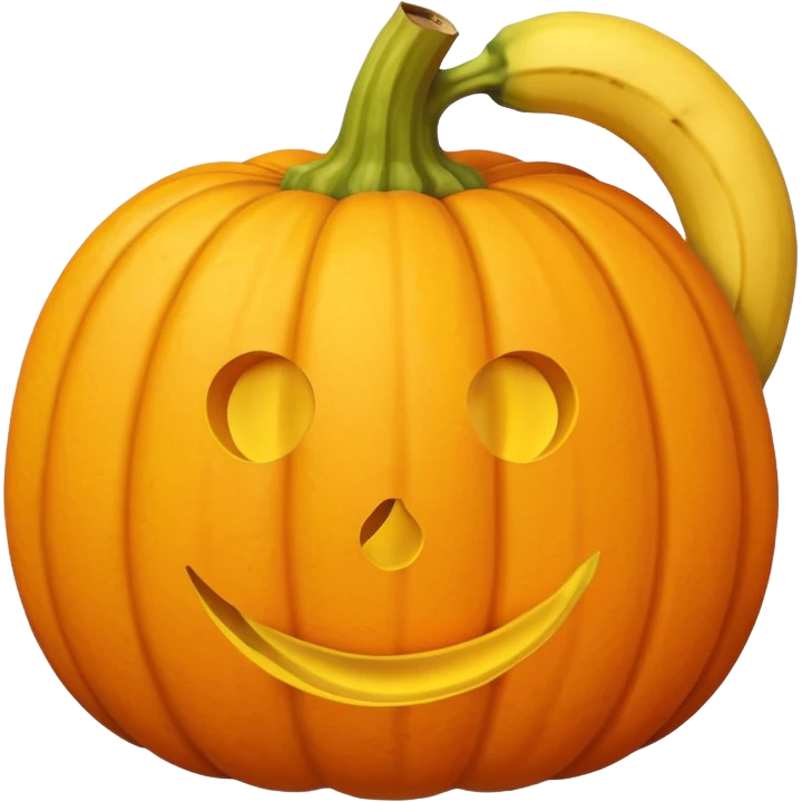 pumpkin with banana peel on top emoji