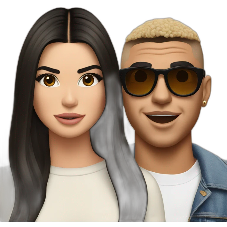 kendall jenner and bad bunny emoji