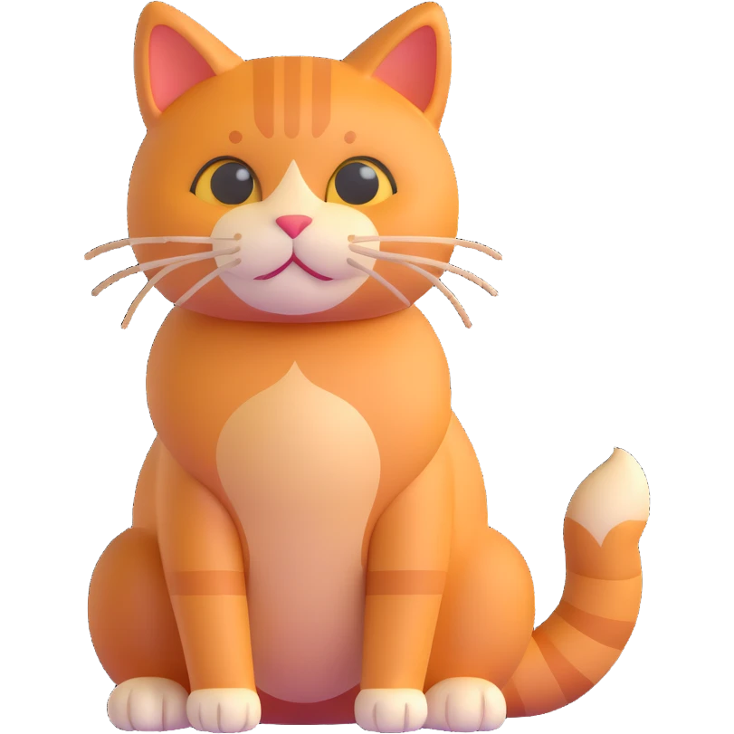 full body ginger cat in sitting position emoji