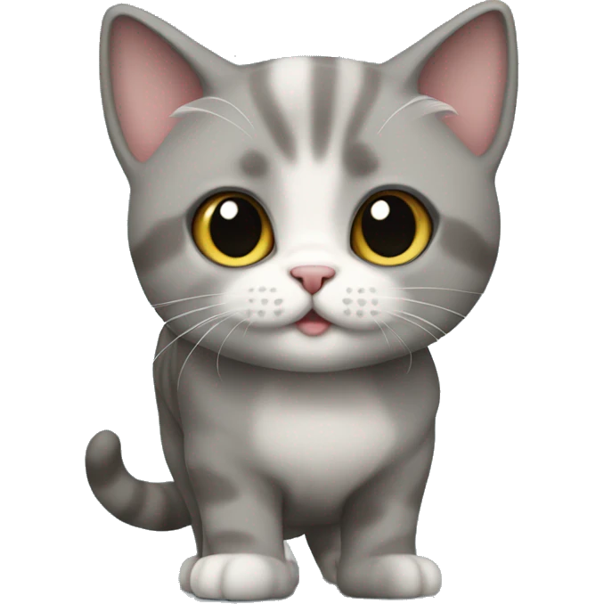 Gray munchkin cat standing emoji