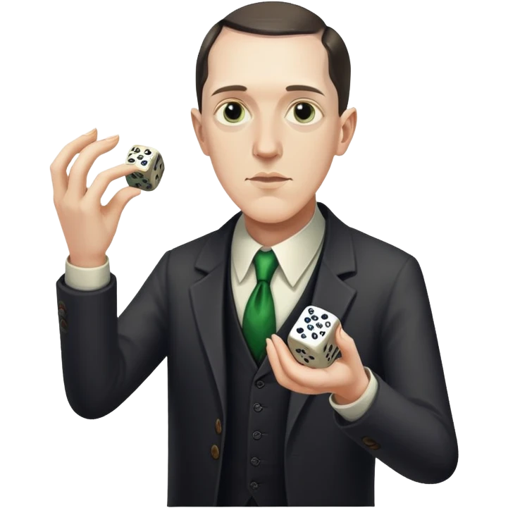 writer Lovecraft throwing dice emoji