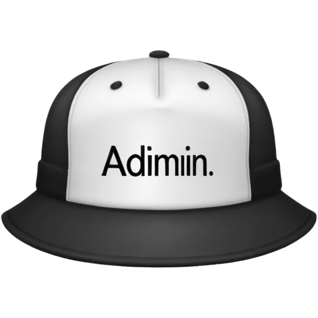 admin hat with the word admin on hat emoji
