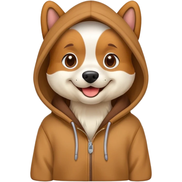 Dog wearing a hoodie emoji