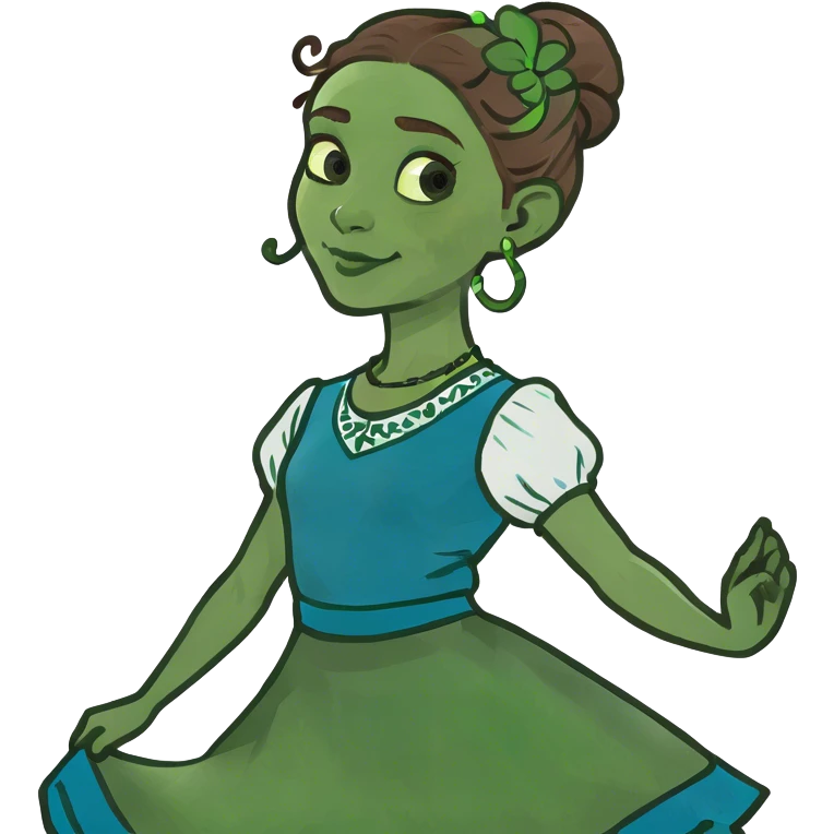 irish dancer blue dress brown bun  emoji