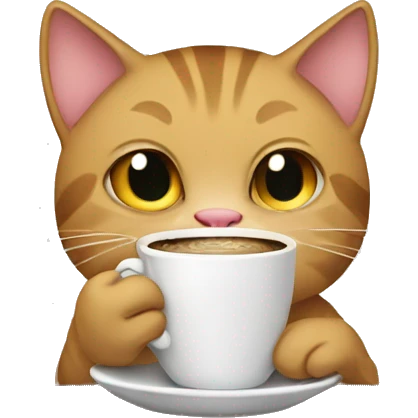 cat drinking coffee emoji