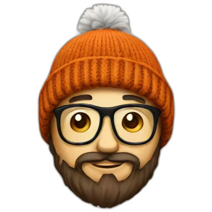 tiny hipster beanie emoji
