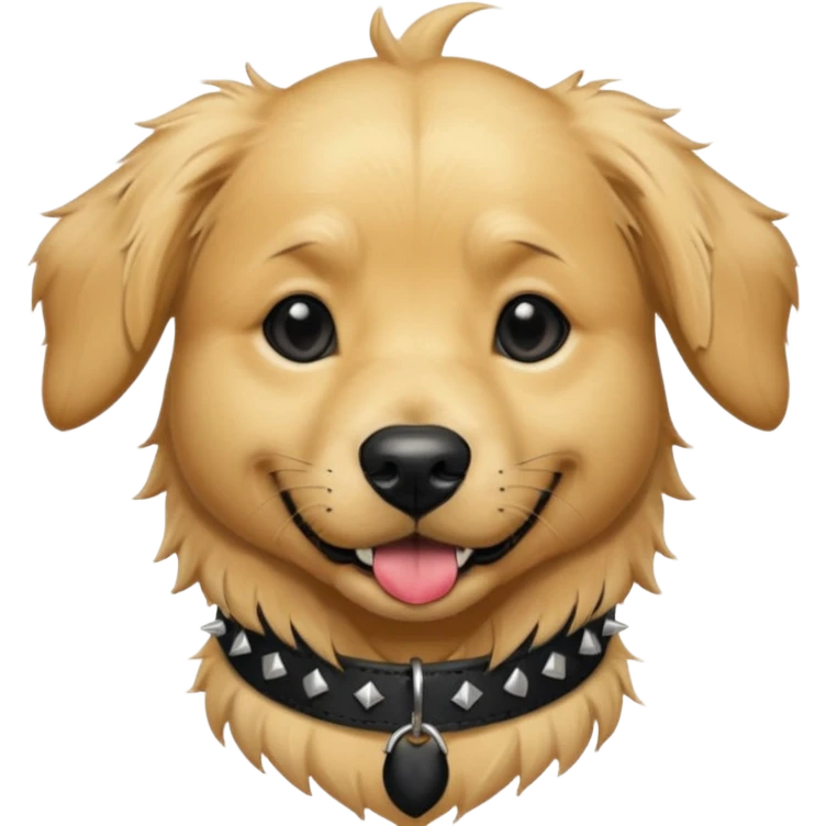 golden retriever dog wearing goth accessories emoji