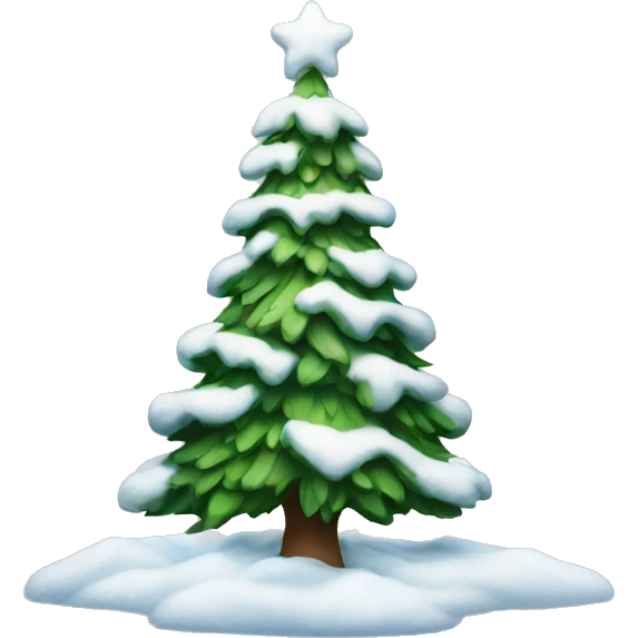christmas tree with snow emoji