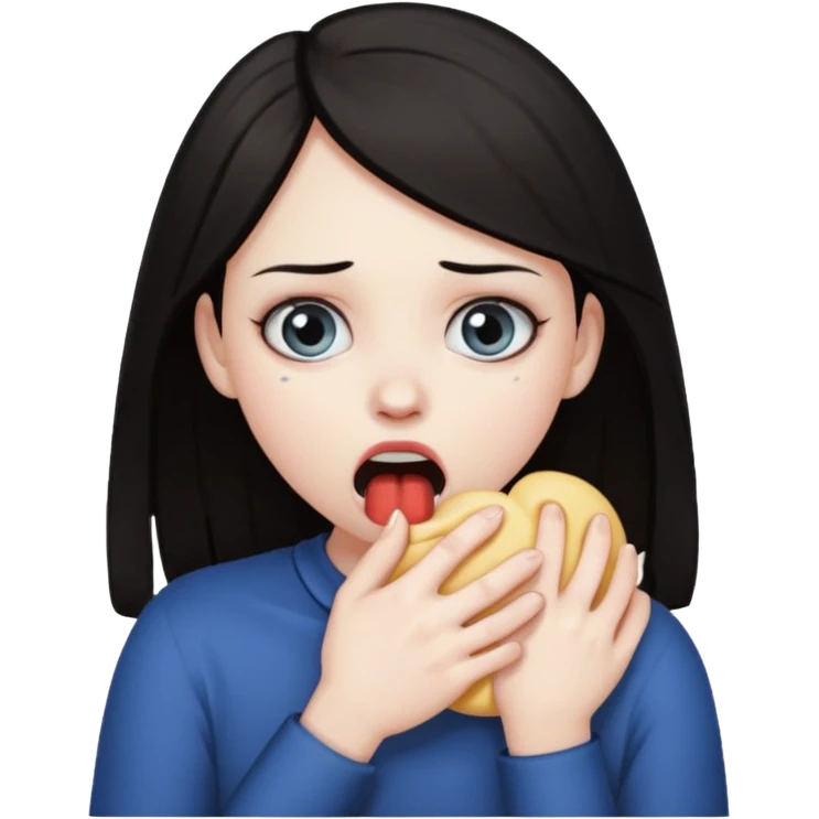 Girl choking herself emoji