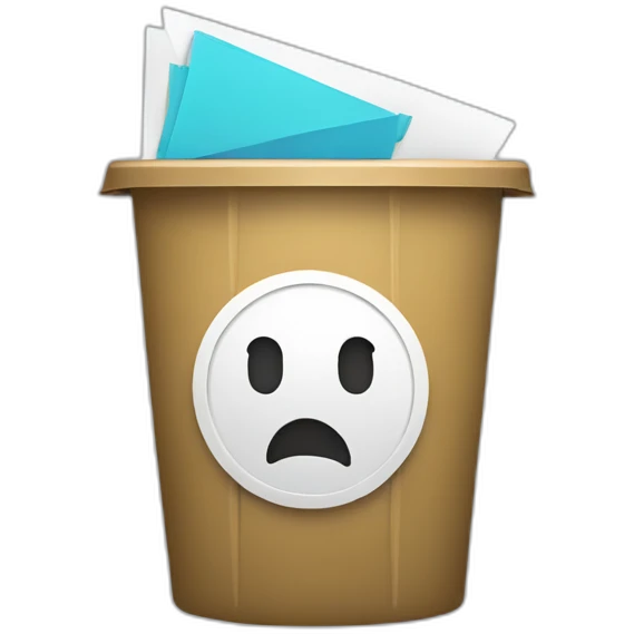 An envelope inside a trash can. Two-tone design emoji