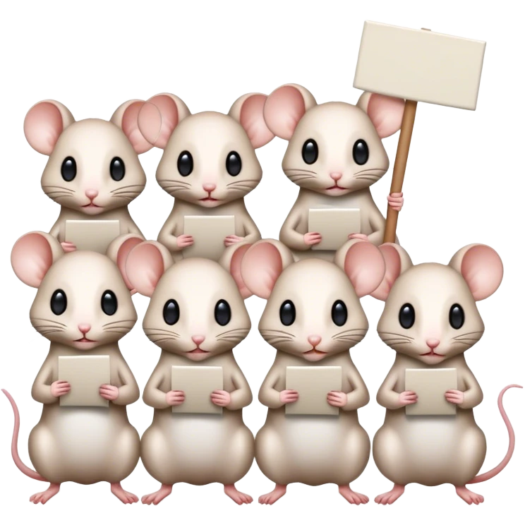 Transgenic mice holding protest signs emoji