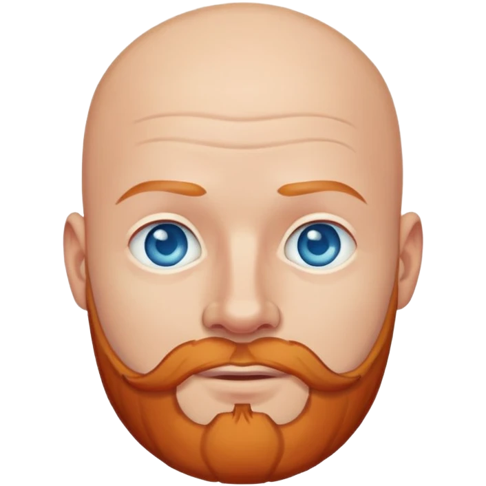 White bald man with blue eyes and ginger beard emoji