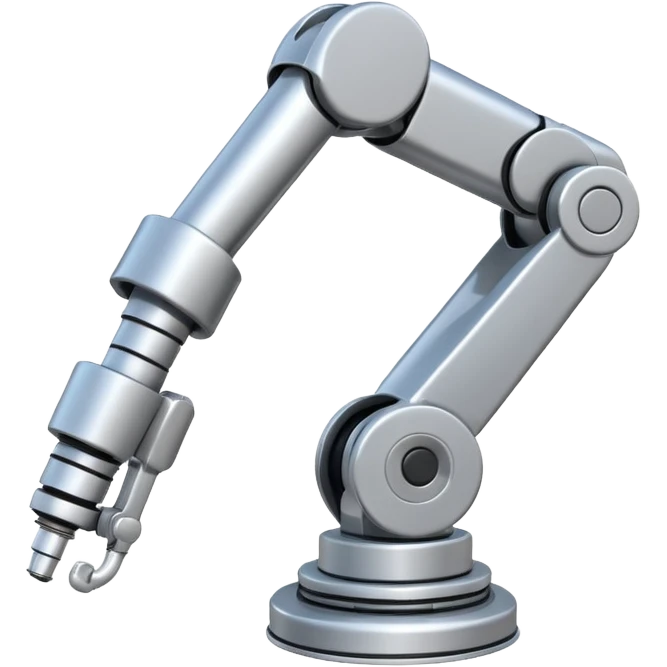 Industrial Arm – Silver robotic arm, gripping tool emoji
