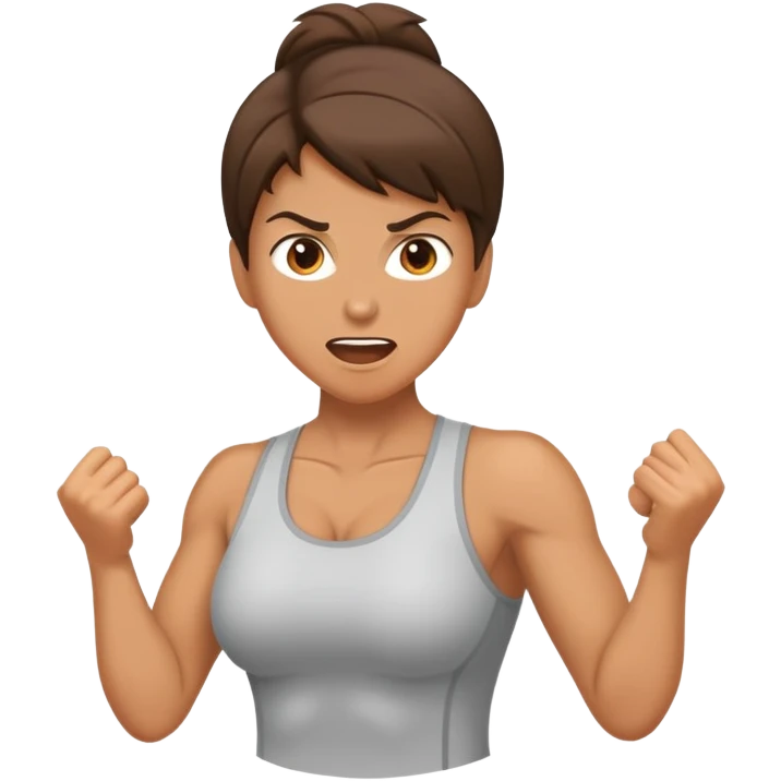 Light brunette fit Mom of boys raging emoji