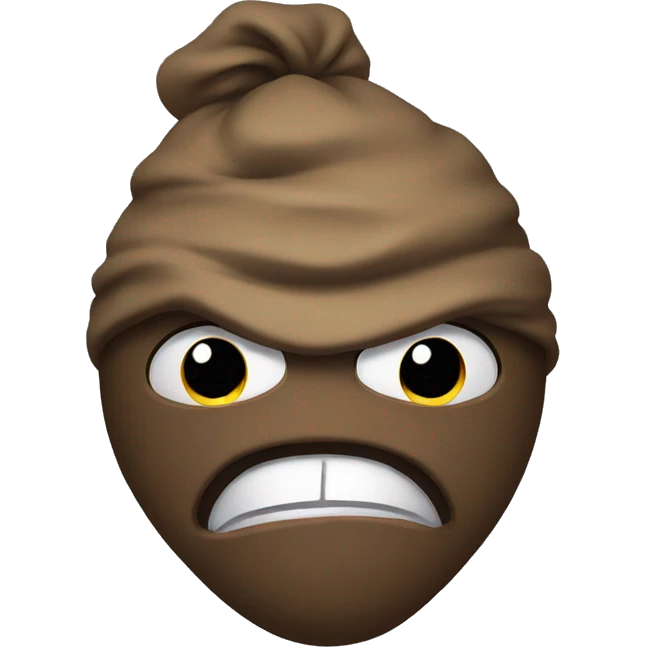 angry poop emoji wearing ninja mask emoji