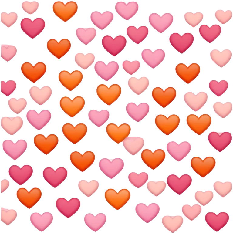 Heart emoji in horizontal stripe colours in order of dark orange, orange, light orange, white, pink, dusty pink, and dark rose emoji