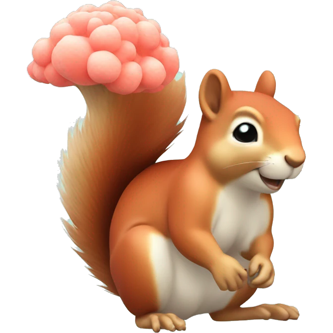 A round, pastel-toned squirrel with coral coloring emoji