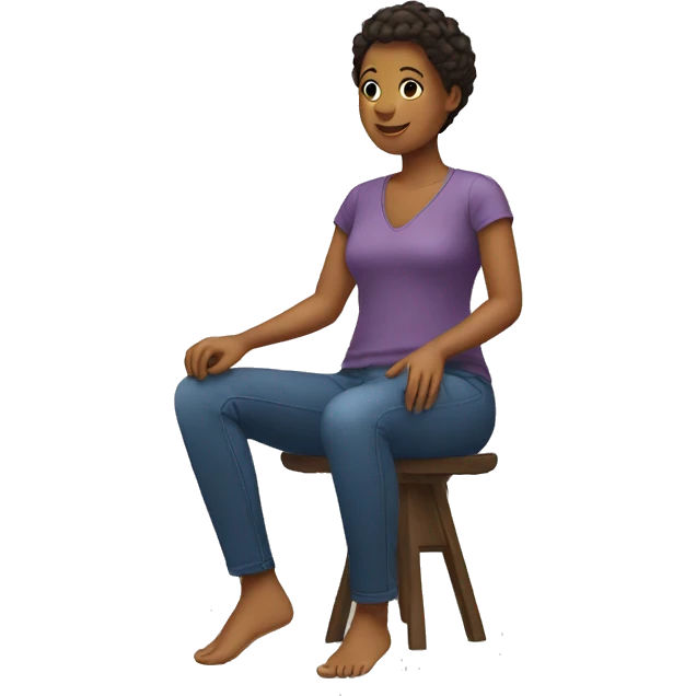 woman sitting crossed legs emoji