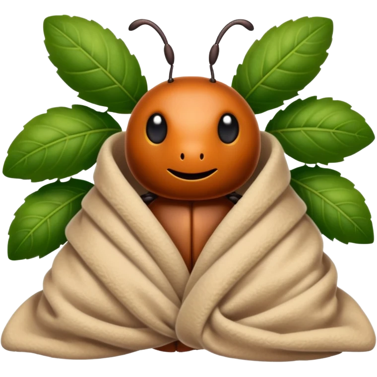 beetle wrapped in a blanket inside a shrub emoji