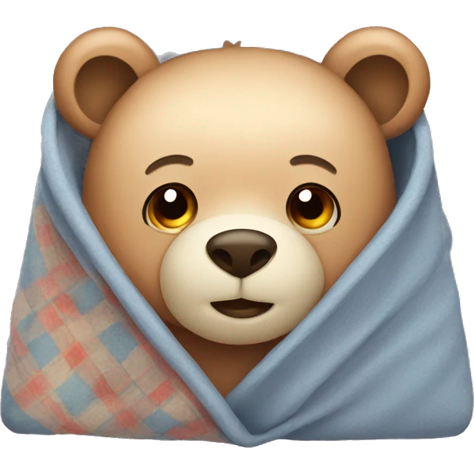 bear cozy in blanket emoji