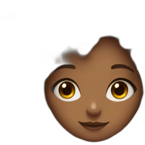 teenage girl with fluffy curly hair draws a picture emoji