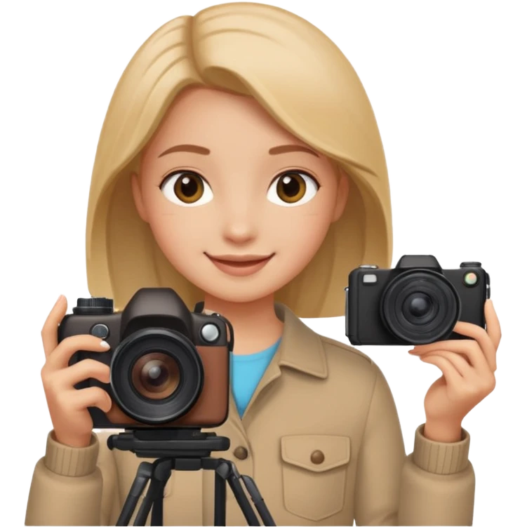 one girl from media production company create a photo emoji