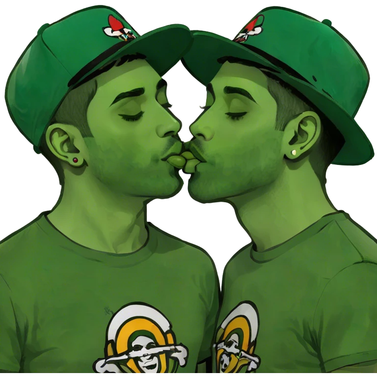 2 guys kissing emoji