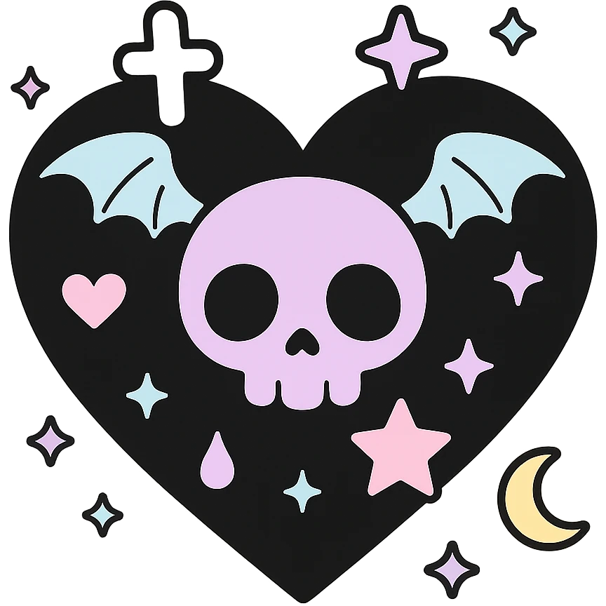 pastel goth black object remove background emoji