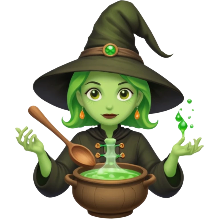 green witch cooking potion emoji