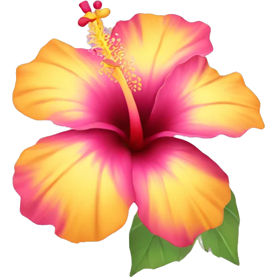 yellow and pink hibiscus flower emoji