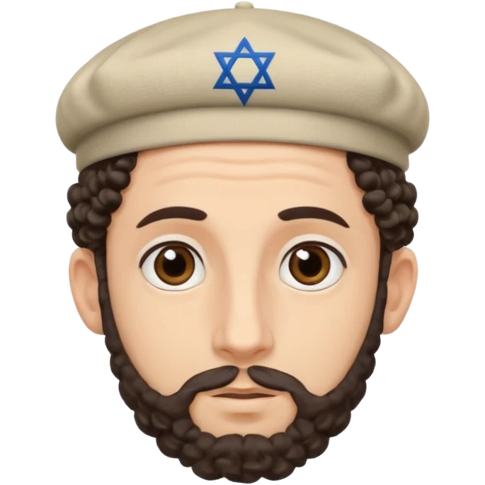 Jewish man with a kippot on his head and curls emoji